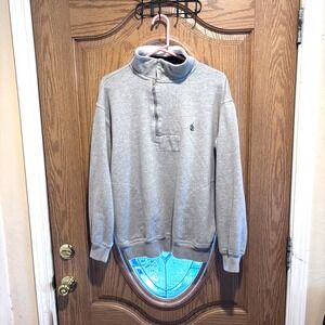 Nautica Gray 1/4‎ Zip Mock Neck Pullover Sweatshirt Mens Size M
